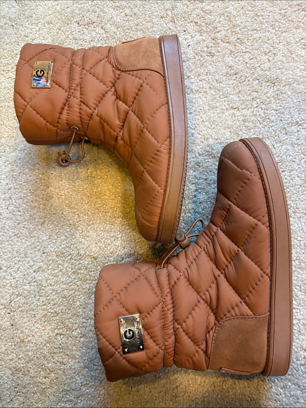 G by Guess Quilted Ankle Boots in Brown